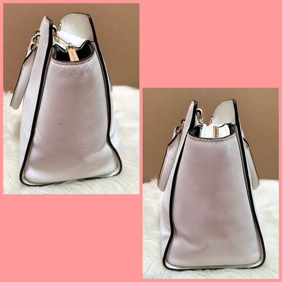 MICHAEL KORS Large Optic White Saffiano Leather SELMA Satchel - Picture 2 of 16